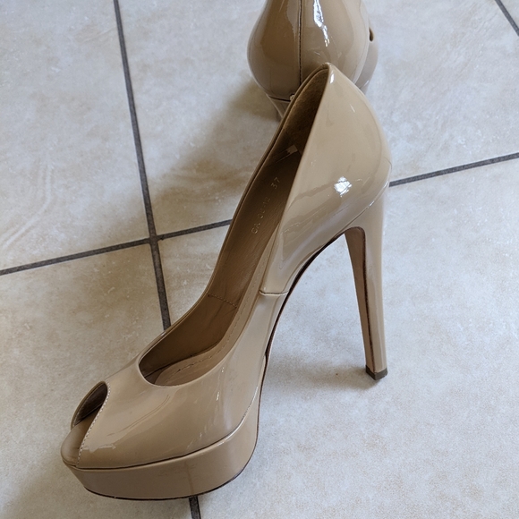 CHRISTIAN DIOR Patent Leather Pumps Size 37.5 Authentic CD Shoes - Picture 8 of 16